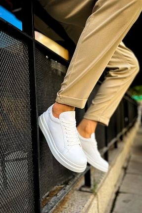 کفش اسنیکر سفید مردانه بند دار BZ Moda - کد 842621340