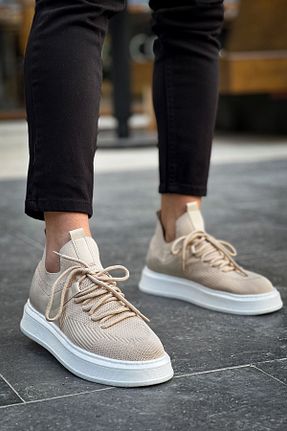 کفش اسنیکر بژ مردانه بند دار BZ Moda - کد 842624960