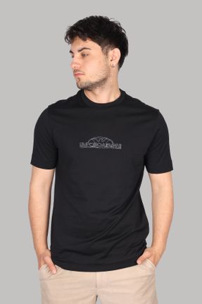 تی شرت مشکی مردانه ریلکس یقه گرد کد 828793217