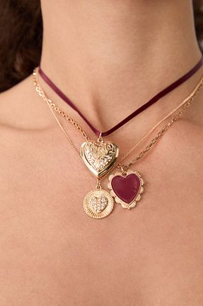 گردنبند جواهر طلائی زنانه برنجی Stradivarius - کد 842702685