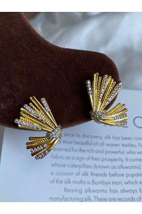 گوشواره جواهر طلائی زیرکن Pinery Jewels - کد 842743207