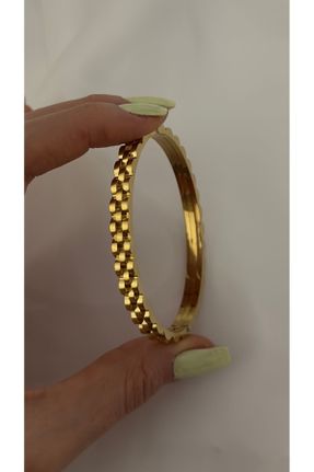 دستبند استیل طلائی زنانه فولاد ( استیل ) کد 803580645