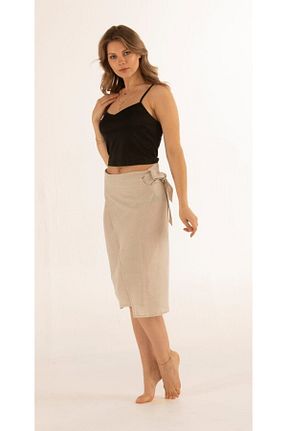 رویه بیکینی بژ زنانه کتان Viaanka - کد 132298264