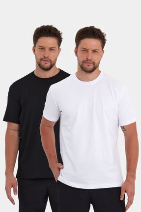 تی شرت مشکی مردانه رگولار یقه گرد تکی بیسیک کد 742590914