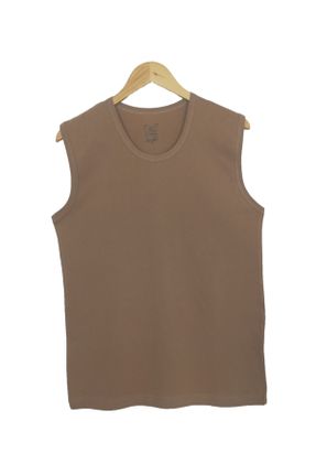 تی شرت قهوه ای زنانه رگولار یقه گرد پنبه (نخی) بیسیک کد 123395104