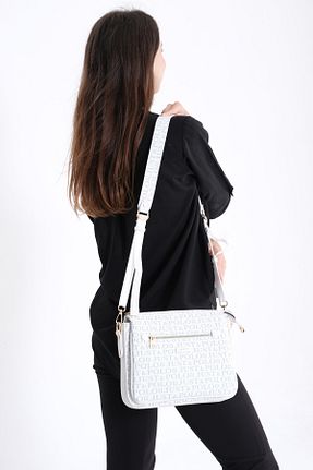 کیف دوشی سفید زنانه چرم مصنوعی Just Polo - کد 123915632
