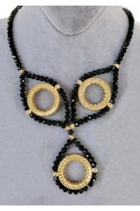 گردنبند جواهر مشکی زنانه پوشش لاکی کد 670683983