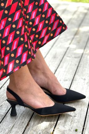 کفش پاشنه بلند کلاسیک مشکی زنانه چرم مصنوعی پاشنه نازک پاشنه کوتاه ( 4 - 1 cm ) کد 830420492