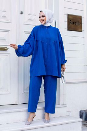 ست بالاتنه و پائین تنه حجاب سرمه ای زنانه Balon MİSSKAYLE - کد 833101417