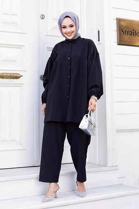 ست بالاتنه و پائین تنه حجاب مشکی زنانه Balon MİSSKAYLE - کد 833101819