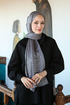 شال طوسی زنانه Hint İpek - کد 842255029