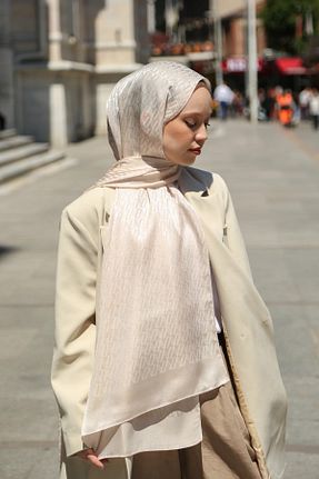شال بژ زنانه Hint İpek - کد 842285426