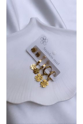 گوشواره استیل (فولاد) طلائی زنانه استیل (فولاد) Accessories - کد 760595443