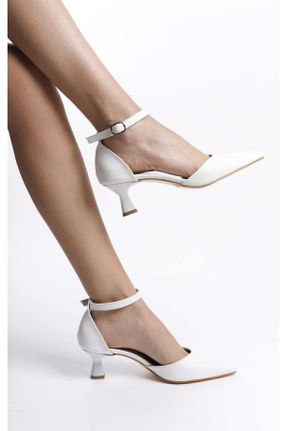 کفش استایلتو سفید پاشنه نازک پاشنه متوسط ( 5 - 9 cm ) کد 793574970