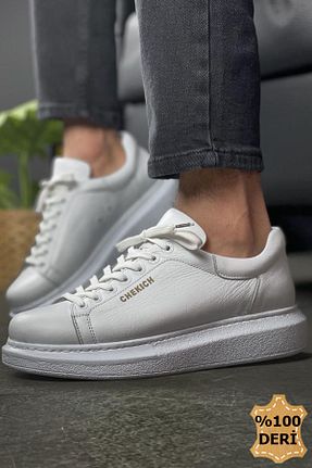 کفش اسنیکر سفید مردانه بند دار BZ Moda - کد 842529765