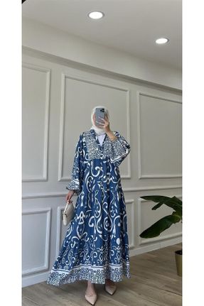 لباس آبی زنانه ریلکس بافتنی ویسکون کد 751556401