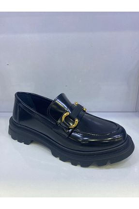 کفش آکسفورد مشکی زنانه چرم لاکی KUUM LONDON - کد 842535380