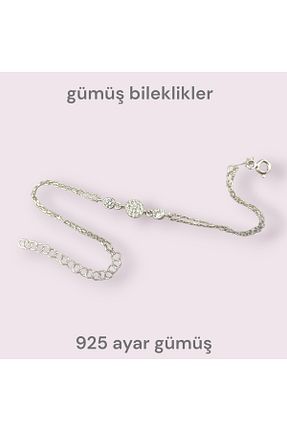 دستبند نقره زنانه 925 عیار Ktrgümüş - کد 842532023