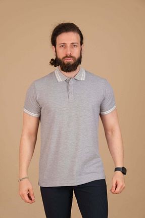 پولوشرت طوسی مردانه %100 پنبه Çukurova - کد 692827879