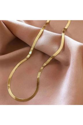 گردنبند استیل طلائی زنانه فولاد ( استیل ) کد 831633876