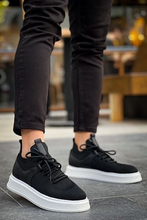 کفش اسنیکر مشکی مردانه بند دار BZ Moda - کد 842624938