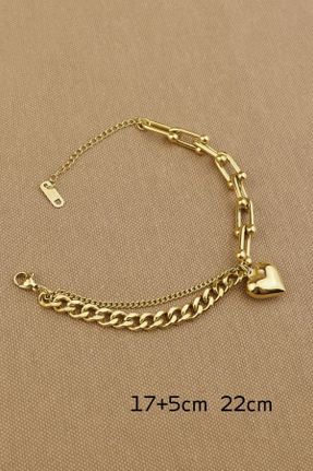 دستبند استیل طلائی زنانه استیل ضد زنگ کد 790654921