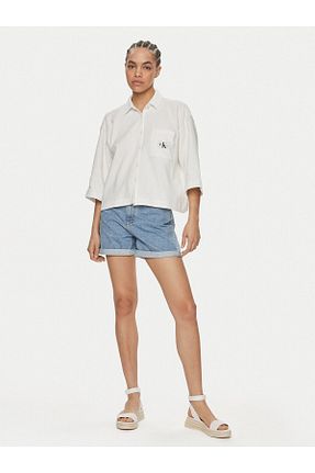 شلوارک و برمودا آبی زنانه Straight Calvin Klein - کد 824179782