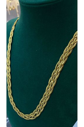 گردنبند استیل ( فولاد ) طلائی زنانه استیل (فولاد) ZENCİRR - کد 842743764