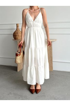 لباس سفید زنانه بافتنی راحت بیسیک کد 833514656