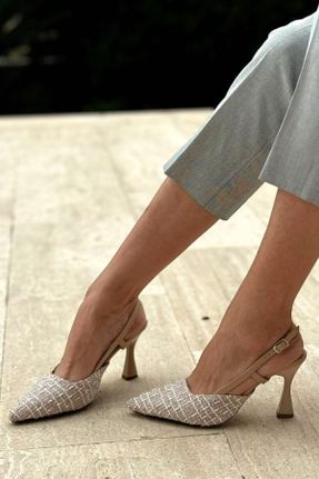 کفش پاشنه بلند کلاسیک بژ زنانه چرم مصنوعی پاشنه نازک پاشنه متوسط ( 5 - 9 cm ) کد 820469331