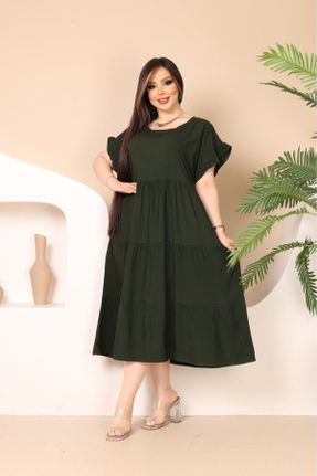 لباس سبز زنانه بافتنی بافت رگولار بیسیک کد 834493945