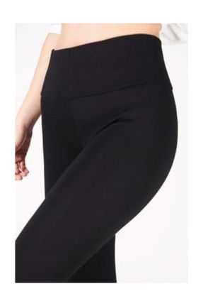 ساق شلواری مشکی زنانه بلند بافتنی لیکرا فاق بلند کد 84643065