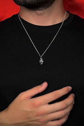 گردنبند نقره مشکی زنانه 925 عیار Ebrar Silver - کد 841515190