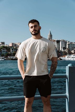 تیشرت بژ مردانه اورسایز StayFit Wears - کد 839623107