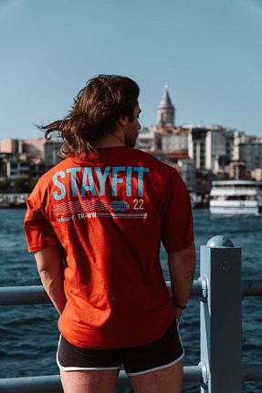 تیشرت نارنجی مردانه اورسایز StayFit Wears - کد 839628306