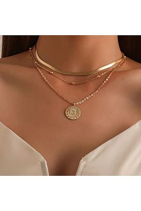 گردنبند جواهر طلائی زنانه روکش طلا Foxyn - کد 842551135