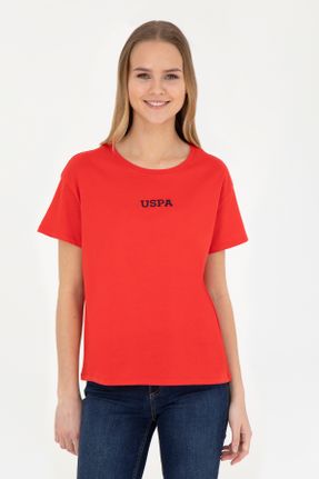 تی شرت قرمز زنانه یقه گرد کد 832941947