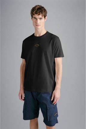 تی شرت مشکی مردانه رگولار یقه گرد کد 796188480