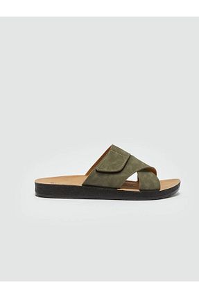 دمپائی خاکی مردانه چرم مصنوعی LC Waikiki - کد 812956487