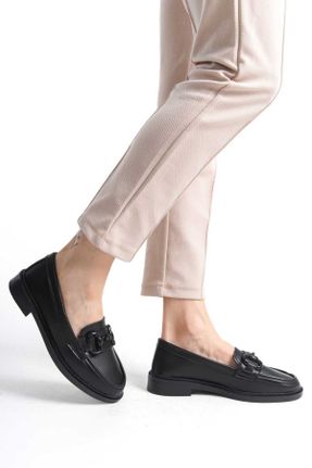 کفش لوفر مشکی زنانه پاشنه کوتاه ( 4 - 1 cm ) کد 795855587