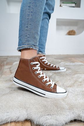 کفش اسنیکر قهوه ای زنانه بند دار diya shoes - کد 842788111