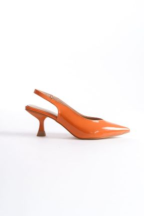 کفش پاشنه بلند کلاسیک نارنجی زنانه پاشنه نازک پاشنه متوسط ( 5 - 9 cm ) کد 816086850