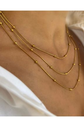 گردنبند جواهر طلائی زنانه استیل ضد زنگ RiRi Store - کد 815069799
