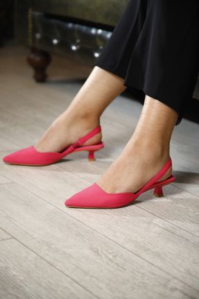 کفش پاشنه بلند کلاسیک صورتی زنانه چرم مصنوعی پاشنه نازک پاشنه کوتاه ( 4 - 1 cm ) کد 730858516