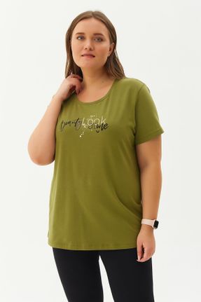 تی شرت سبز زنانه سایز بزرگ کد 266480593