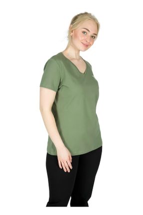 تی شرت سبز زنانه سایز بزرگ پنبه (نخی) کد 258587399