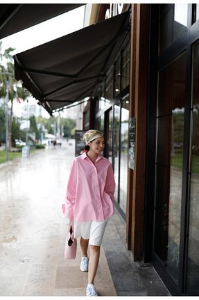 پیراهن صورتی زنانه اورسایز Charm in Urban - کد 829182141