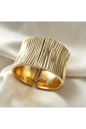 دستبند استیل طلائی زنانه فولاد ( استیل ) کد 818529727