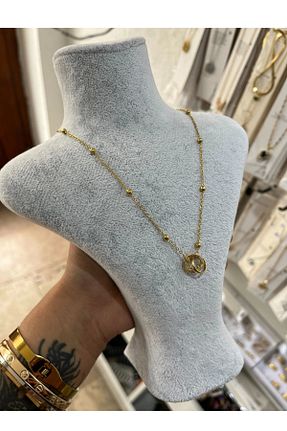 گردنبند استیل ( فولاد ) طلائی زنانه استیل ضد زنگ BERS AKSESUAR - کد 824225446