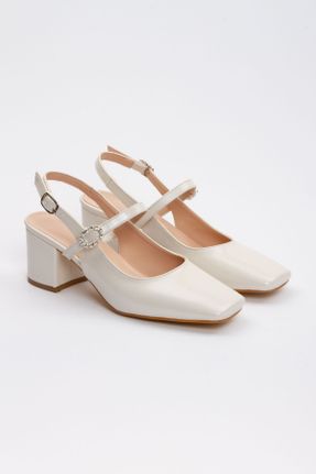 کفش پاشنه بلند کلاسیک سفید زنانه چرم مصنوعی پاشنه ضخیم پاشنه متوسط ( 5 - 9 cm ) کد 806505119